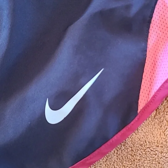 Nike Women's Black and Pink Athletic Shorts - Picture 2 of 6